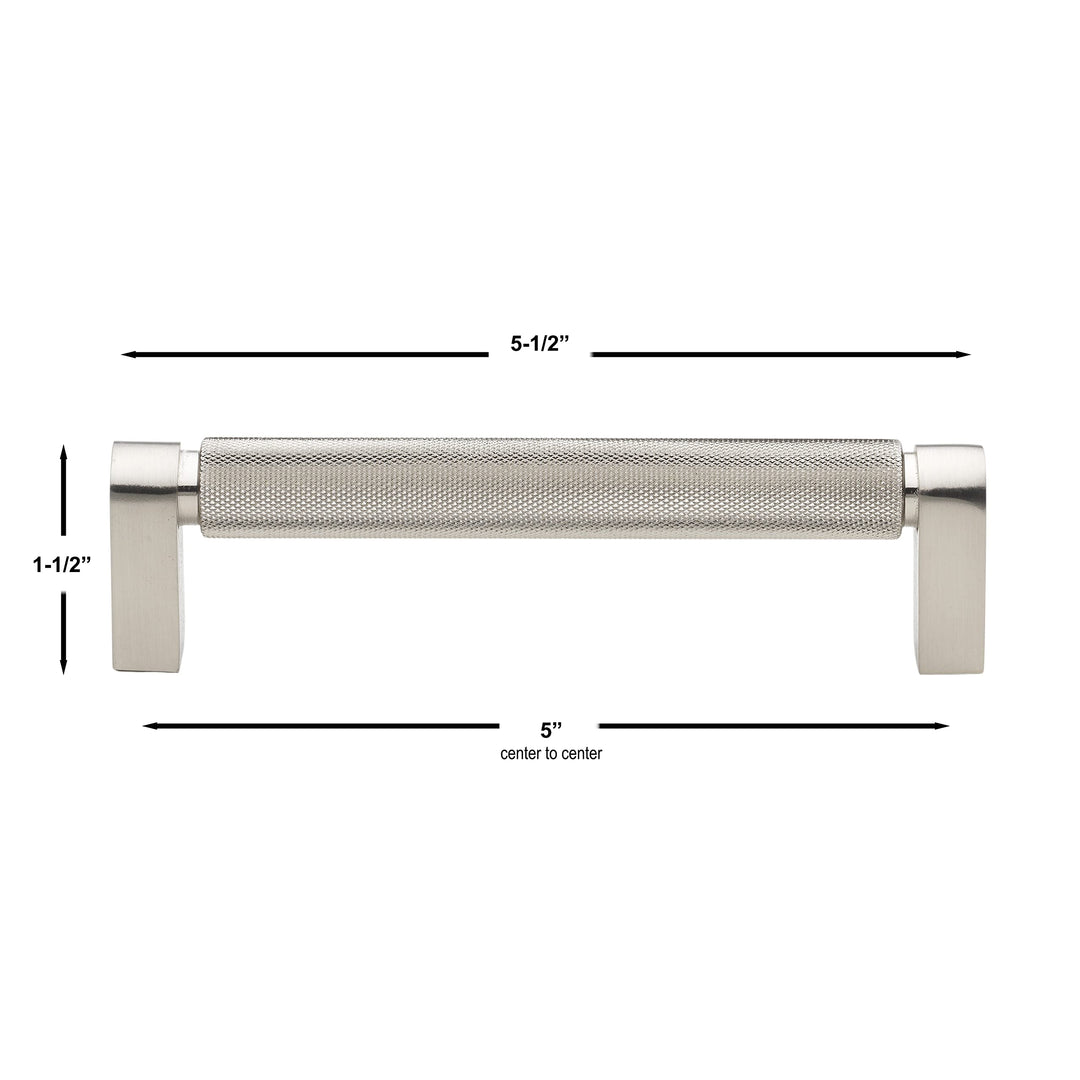 GlideRite Solid Knurled Bar Pull Cabinet Hardware Handle 4788 Satin Nickel ( - Diamond Home USA