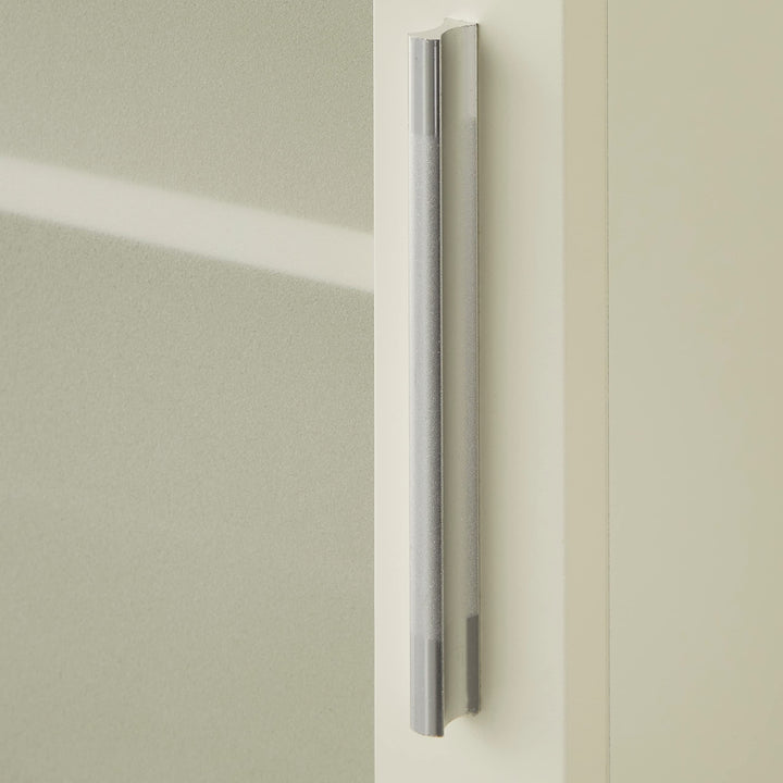 Frosted 2 Drawer Linen Cabinet White Modern Contemporary Wood Adjustable - Diamond Home USA