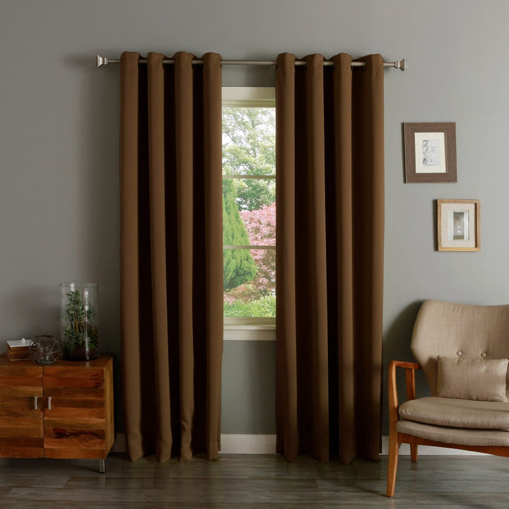 Aurora Home Fire Retardant 84-inch Blackout Curtain Pair Panel Dark Grey 52" W x - Diamond Home USA