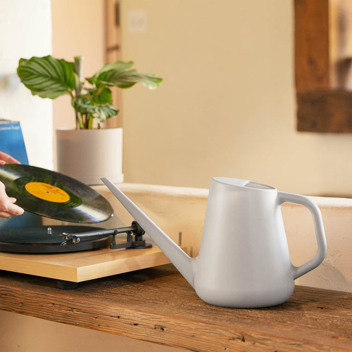 Bloem Fern Watering Can: 1 Gallon Capacity - Grey - Long Spout Ergonomic - Diamond Home USA