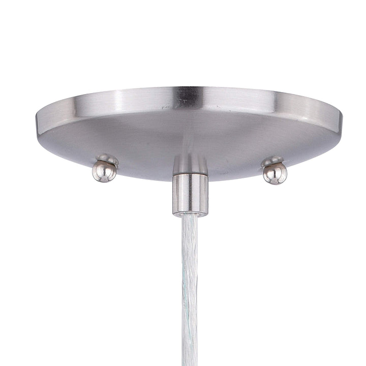Satin Nickel Mini Pendant Ceiling Light Blue Glass - 4.75-in W X 9.75-in H D - Diamond Home USA