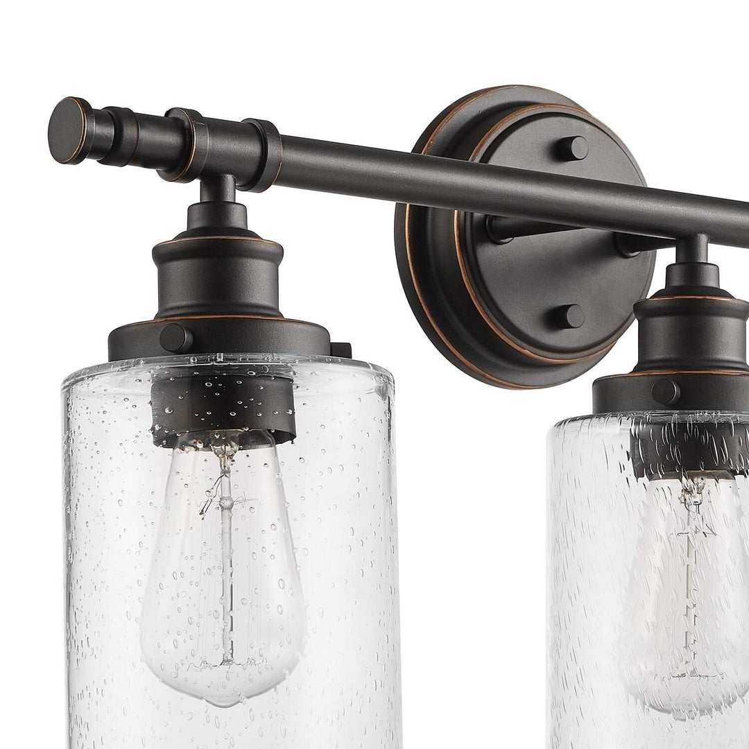5-Piece All-in-one Bronze Bathroom Set Brown Farmhouse Metal Dimmable - Diamond Home USA