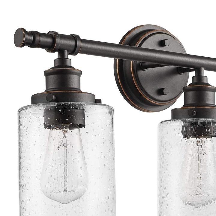 5-Piece All-in-one Bronze Bathroom Set Brown Farmhouse Metal Dimmable - Diamond Home USA