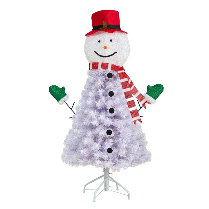 4' Snowman Artificial Christmas Tree with Bendable Branches Led Lights