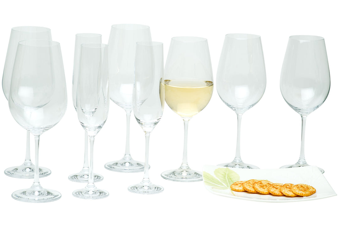 Red Vanilla 18 Piece Viola Wine Set Clear - Diamond Home USA