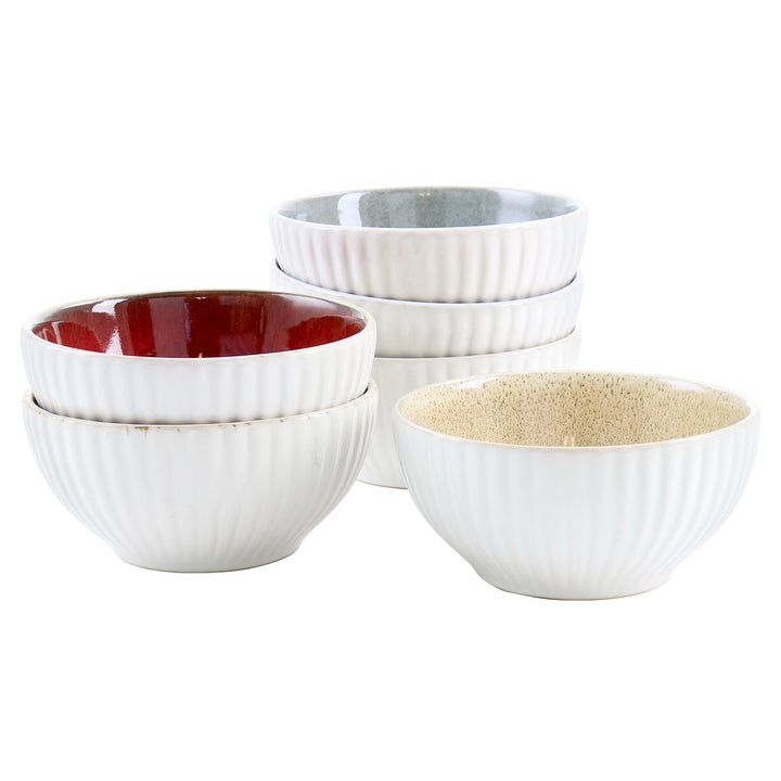 Gibson Laurie Gates Sierra 6 Piece 6.3 Inch Stoneware Bowl Set in Assorted