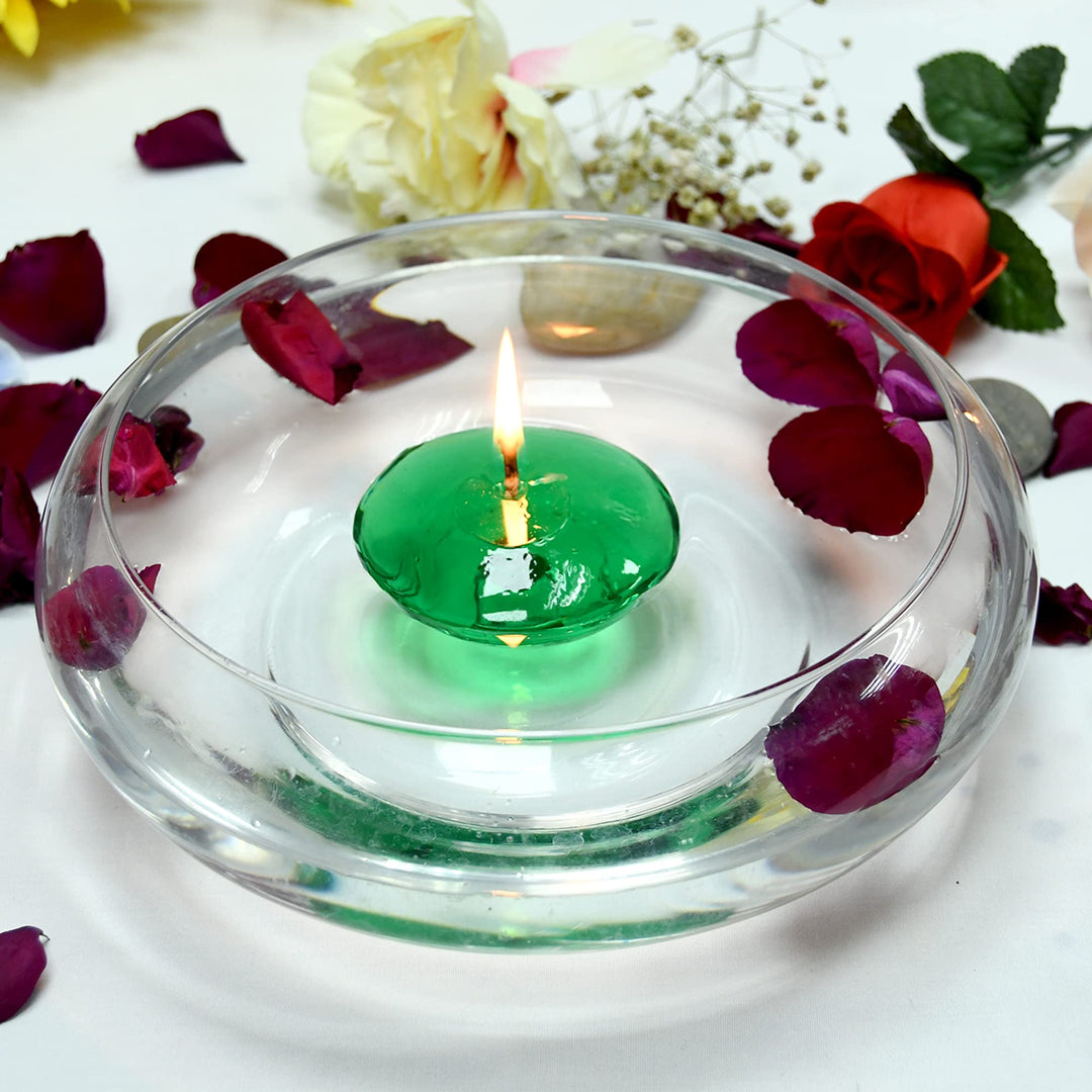 Zest Candle 3 Inch Clear Hunter Green Gel Floating Candles 6 Count