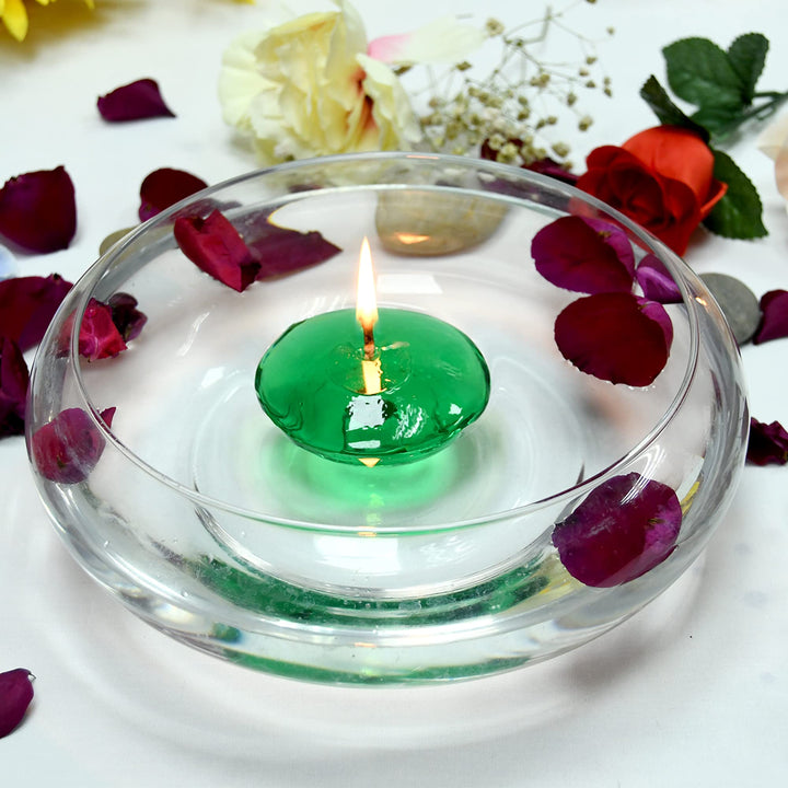 Zest Candle 3 Inch Clear Hunter Green Gel Floating Candles 6 Count