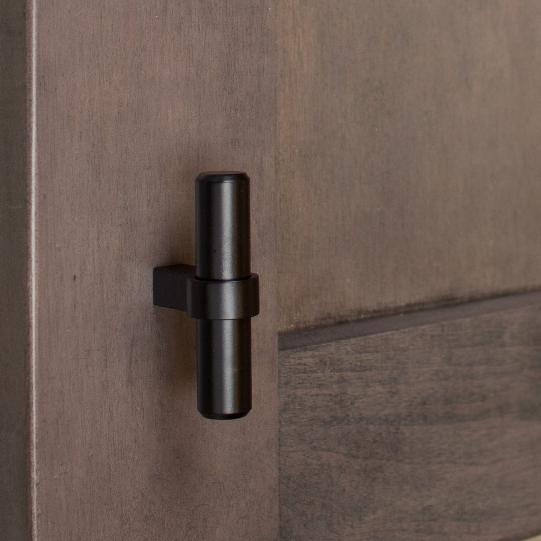 10-Pack 2-1/4-inch Solid Steel Euro Cabinet T-knob Black Modern Contemporary - Diamond Home USA