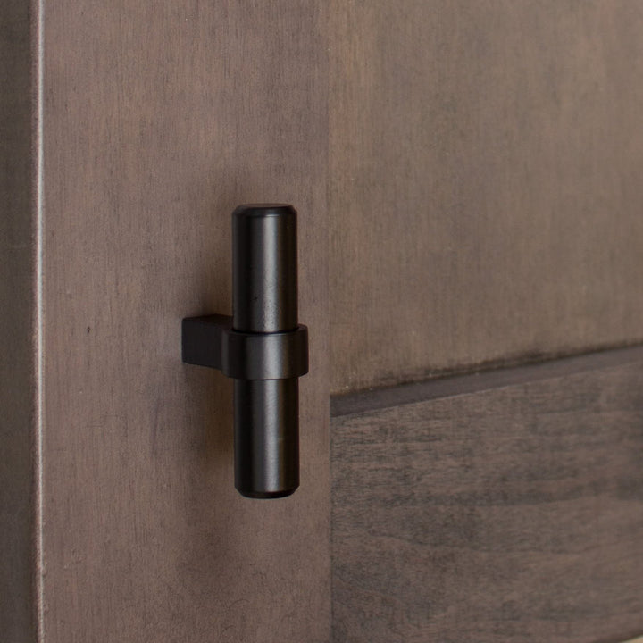 10-Pack 2-1/4-inch Solid Steel Euro Cabinet T-knob Black Modern Contemporary - Diamond Home USA