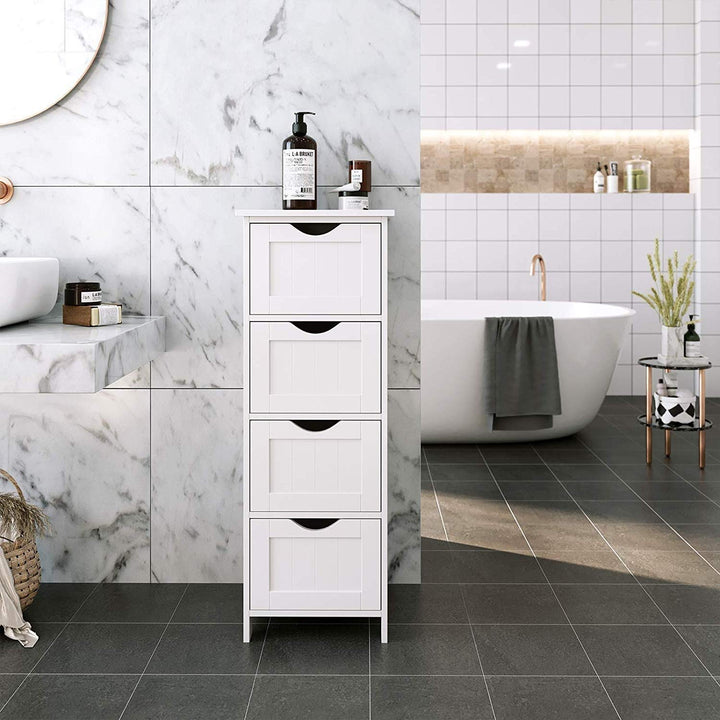 White Bathroom Storage Cabinet reestanding Office with Drawers Urban MD Wood - Diamond Home USA