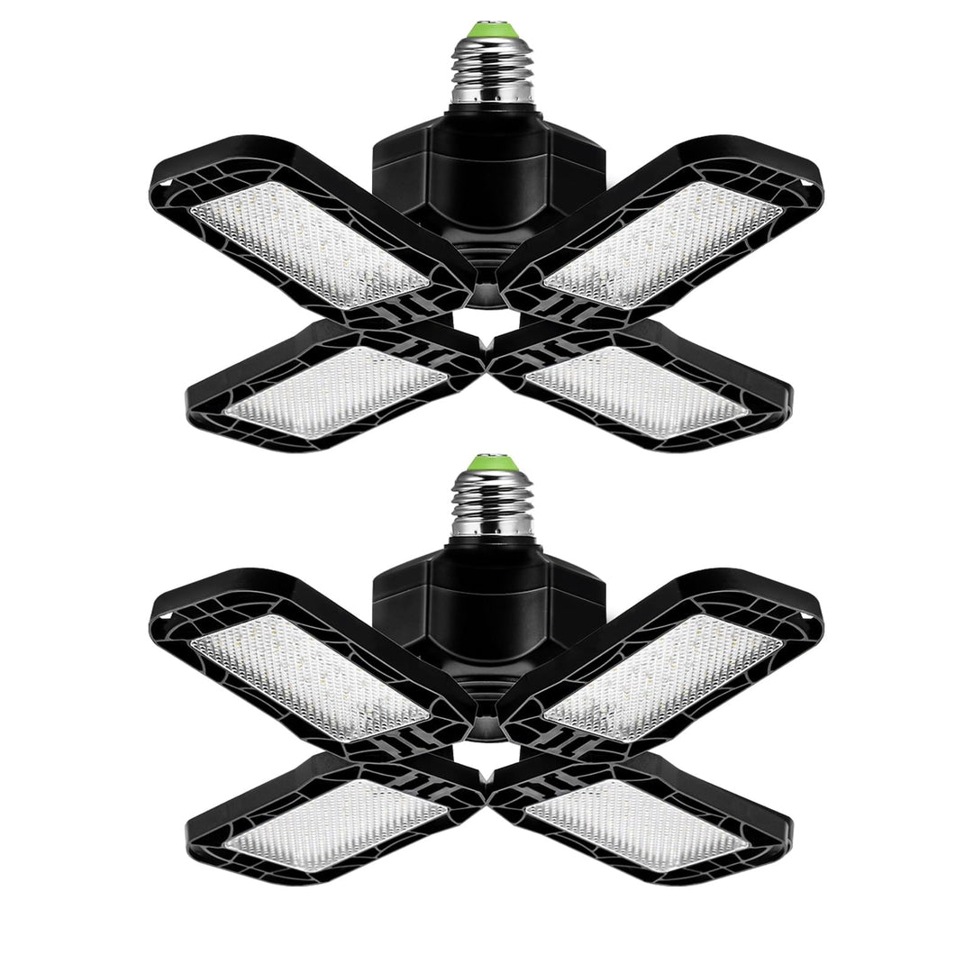 80-watt Black Deformable Led Adjustable Garage Light Semi-flush Mount Lighting