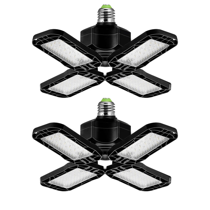80-watt Black Deformable Led Adjustable Garage Light Semi-flush Mount Lighting