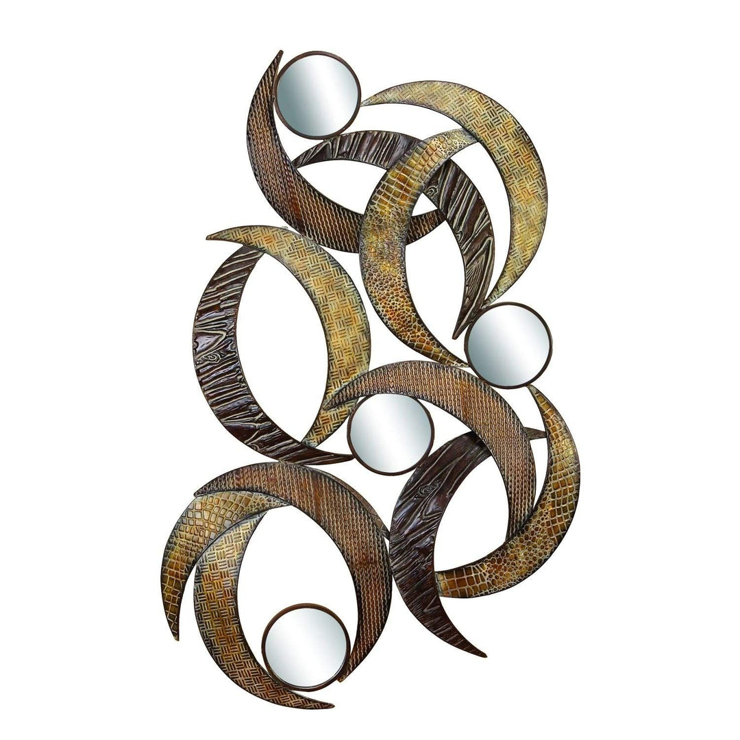 Contemporary 40 X 24 Inch Metal and Mirror Wall Plaque Yellow Industrial Antique - Diamond Home USA