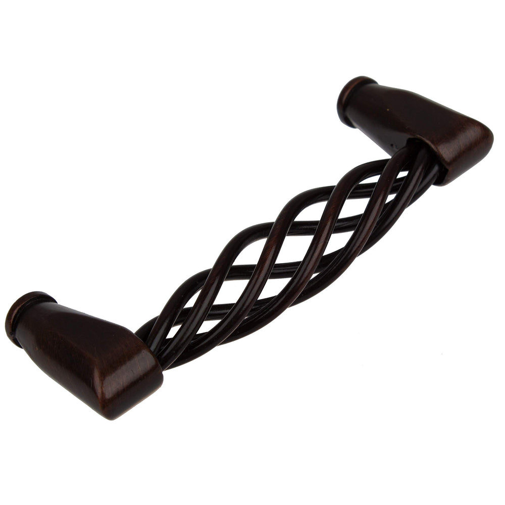 3-3/4-inch Screw Center Twisted Birdcage Cabinet Hardware Pull - Rustic Bronze - Diamond Home USA