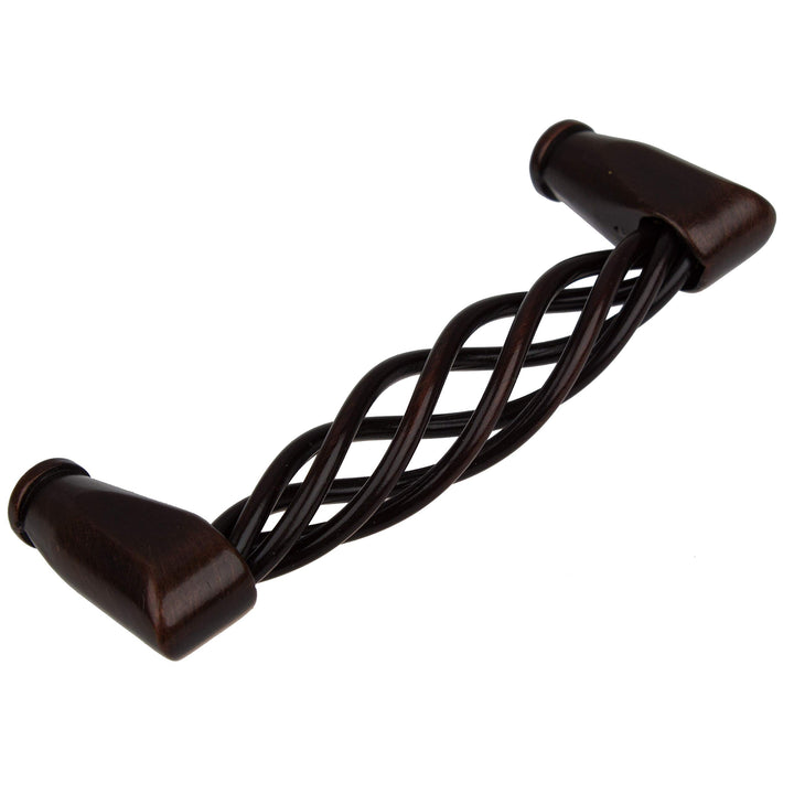 3-3/4-inch Screw Center Twisted Birdcage Cabinet Hardware Pull - Rustic Bronze - Diamond Home USA