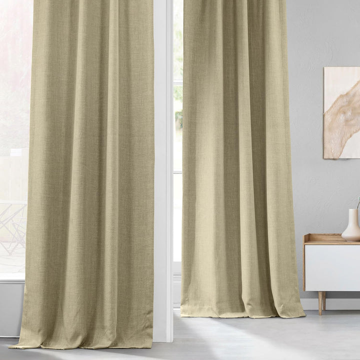 Exclusive Fabrics Faux Linen Room Darkening Curtain (1 Panel)