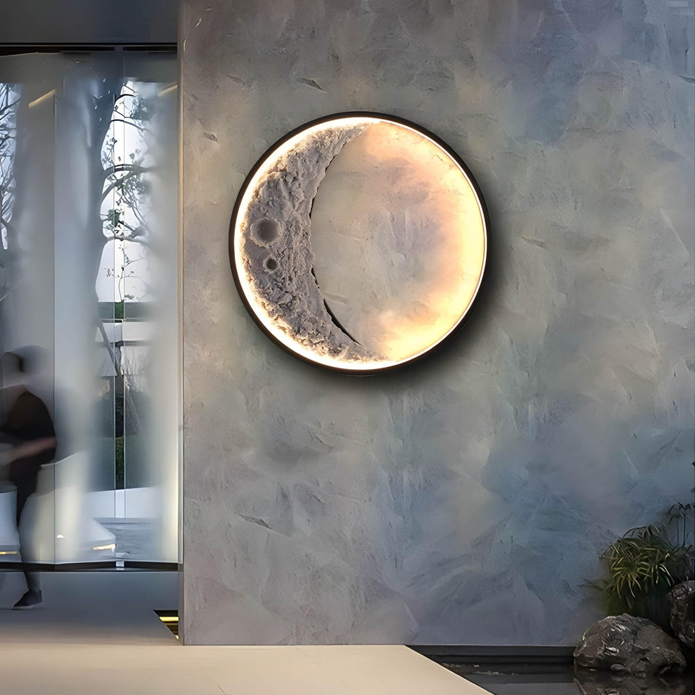 Indoor/outdoor 24-inch Led Crescent on Wall Lamp Black Farmhouse Industrial - Diamond Home USA