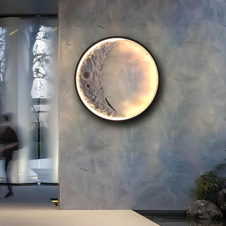 Indoor/outdoor 24-inch Led Crescent on Wall Lamp Black Farmhouse Industrial - Diamond Home USA