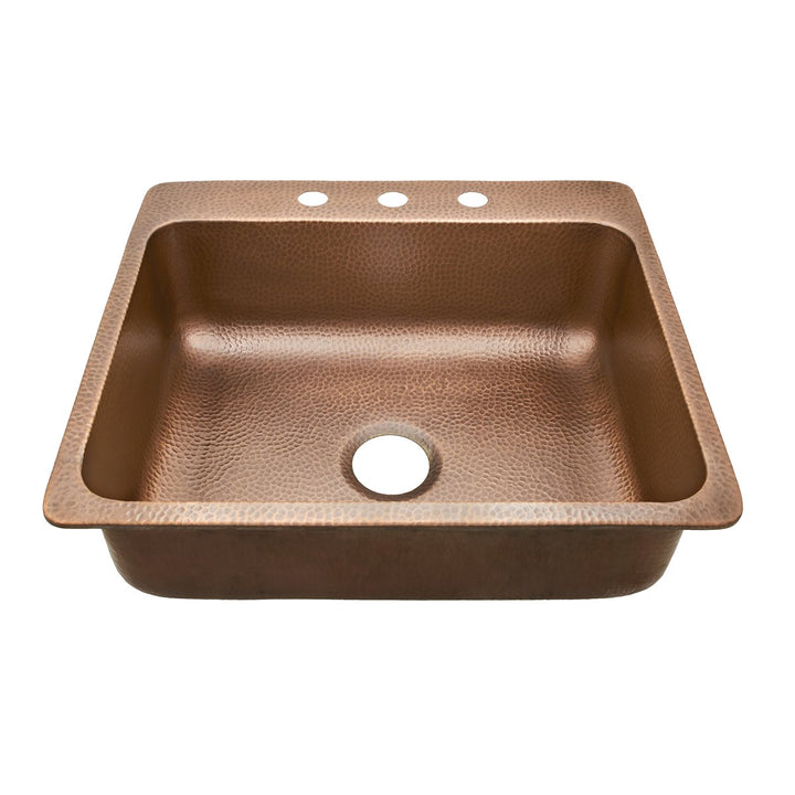 Sinkology SK102-25AC Sinkology Rosa Drop 25" 3-Hole Kitchen Sink Antique Copper