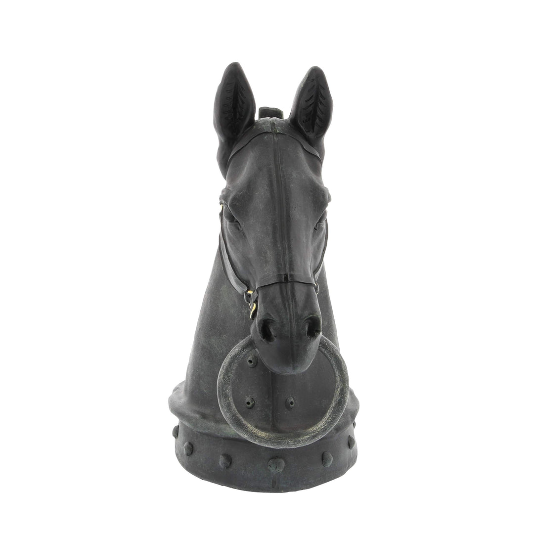 Jartop Polystone Horse Head Sculpture Black Resin - Diamond Home USA