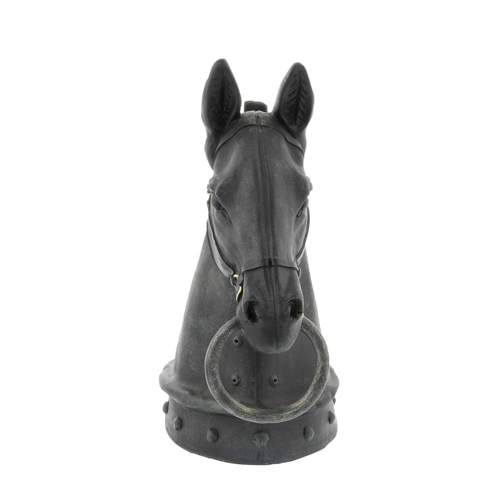 Jartop Polystone Horse Head Sculpture Black Resin - Diamond Home USA