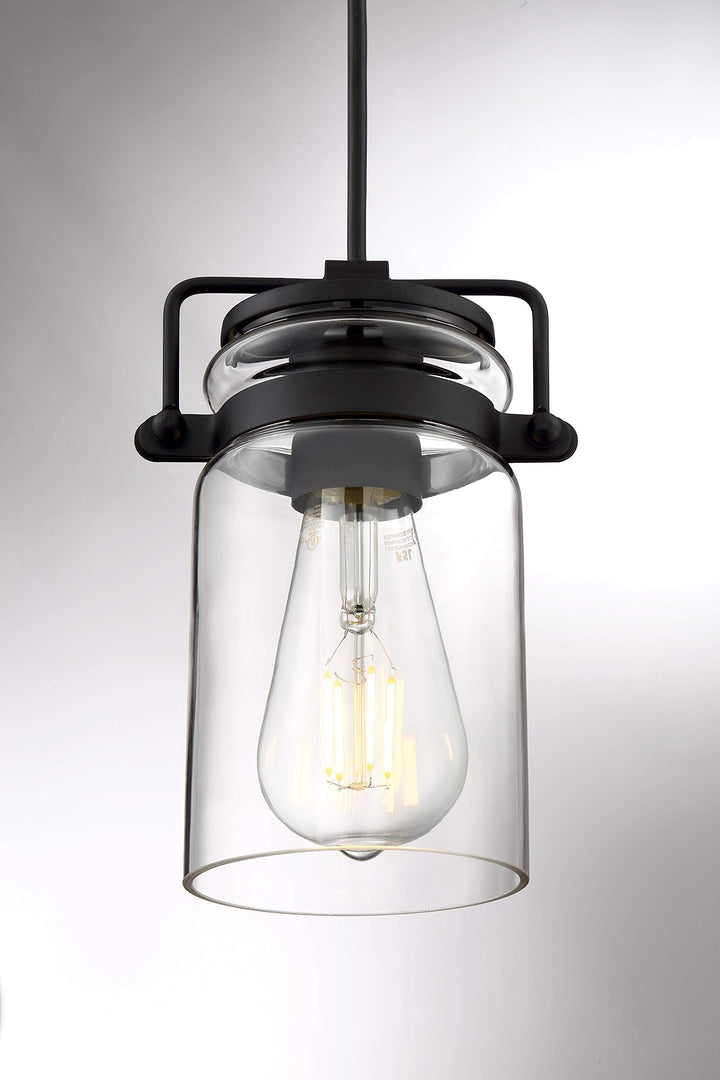 NUVO 60/6732 Antebellum 1 Light Mini Pendant Fixture Matte Black - Diamond Home USA