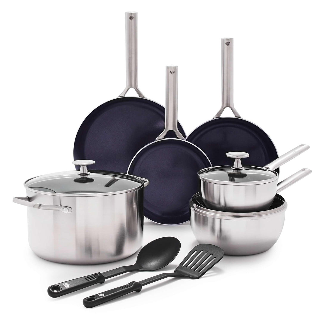 Blue Diamond Tri-ply Stainless Steel Healthy Ceramic Nonstick 11pc Cookware