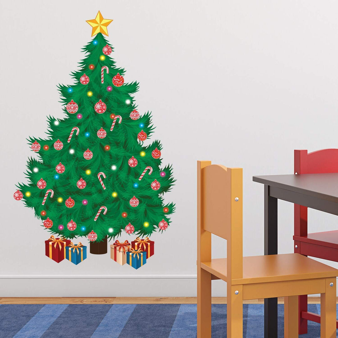 Traditional Christmas Tree Wall Sticker Festive DIY Home Green Modern - Diamond Home USA