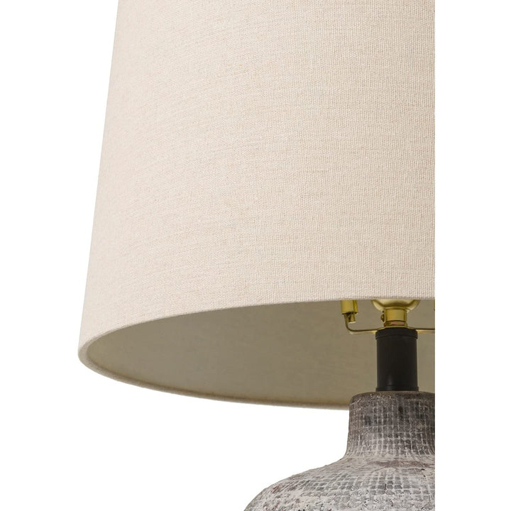 Weathered Ceramic Rustic Table Lamp 25" h X 15" w 15" d Grey Traditional - Diamond Home USA