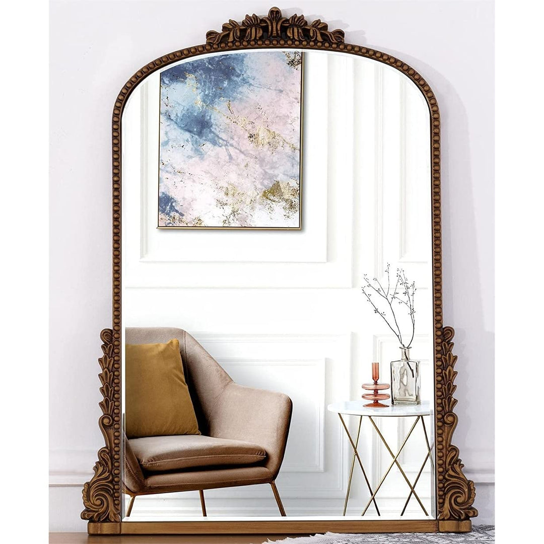 Arch Wall Mirror Antique Gold Mirror-31.5'" X 23.6'' Traditional Vintage Beveled - Diamond Home USA