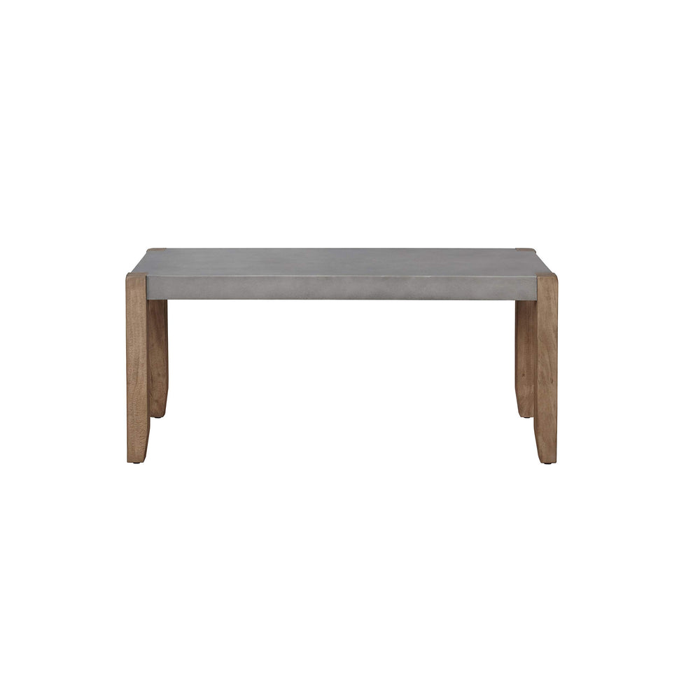 Enchanted Acre 40-inch Faux Concrete and Wood Bench Grey Solid MDF Lacquer - Diamond Home USA