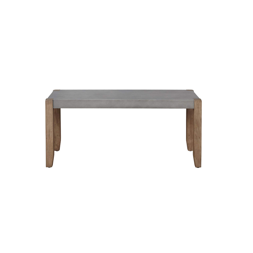 Enchanted Acre 40-inch Faux Concrete and Wood Bench Grey Solid MDF Lacquer - Diamond Home USA