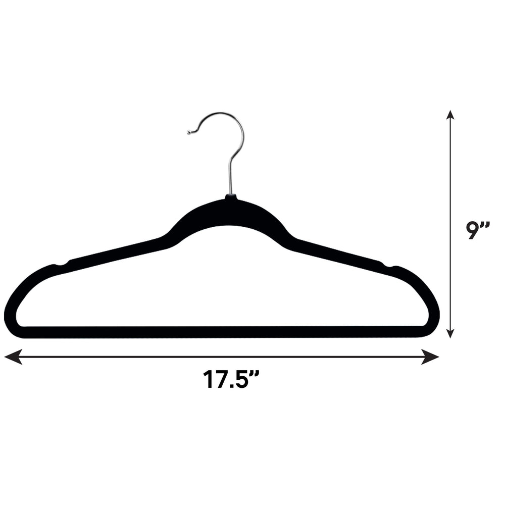 Elama 100 Piece Set of Velvet Slim Profile Heavy Duty Felt Hangers with - Diamond Home USA