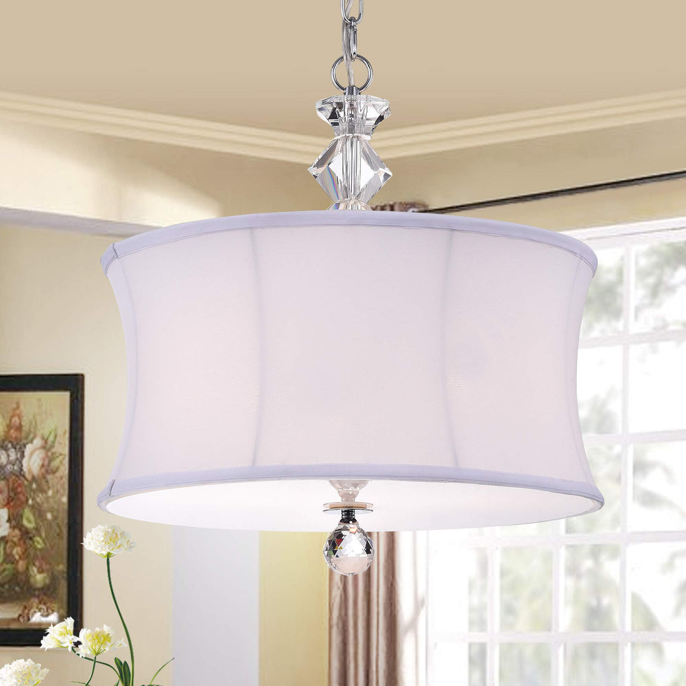 Warehouse of Tiffany RL8162WH Nabors Chrome and Crystal 16-inch Lamp with - Diamond Home USA