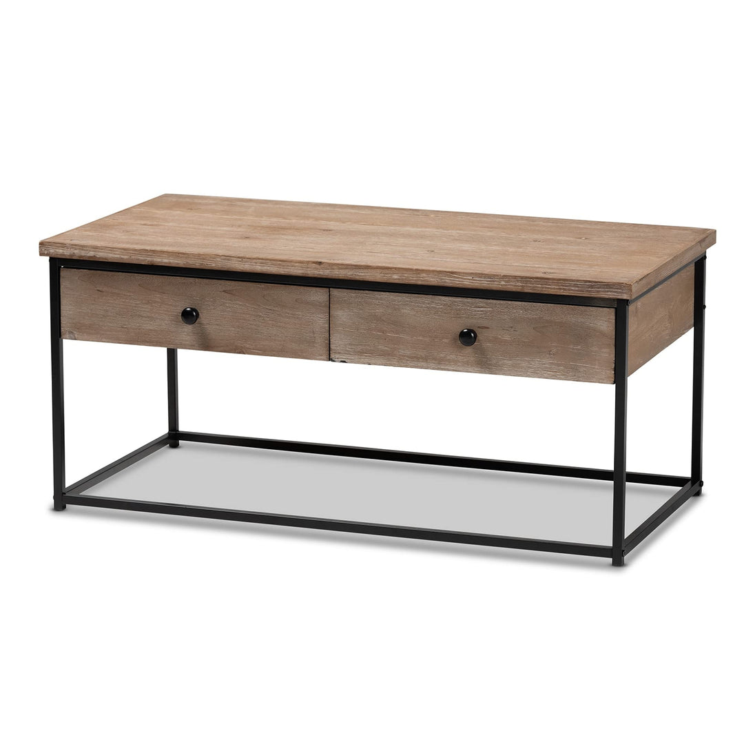 Modern Weathered Oak Finished Wood/Metal Coffee Table Brown Contemporary - Diamond Home USA