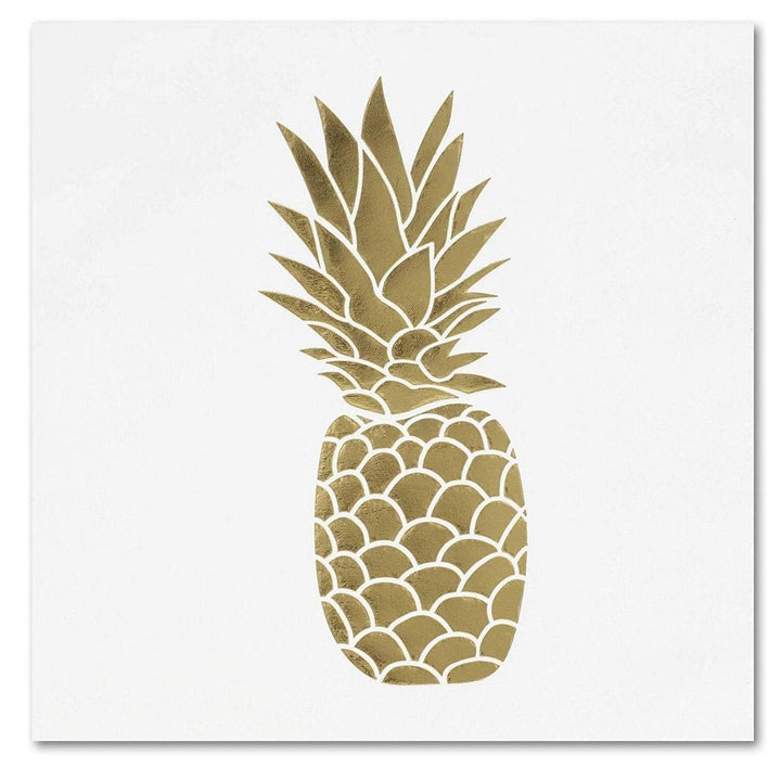 50pc Decorative Dinner Disposable Napkins Paper Gold Foil Pineapple for Party - Diamond Home USA