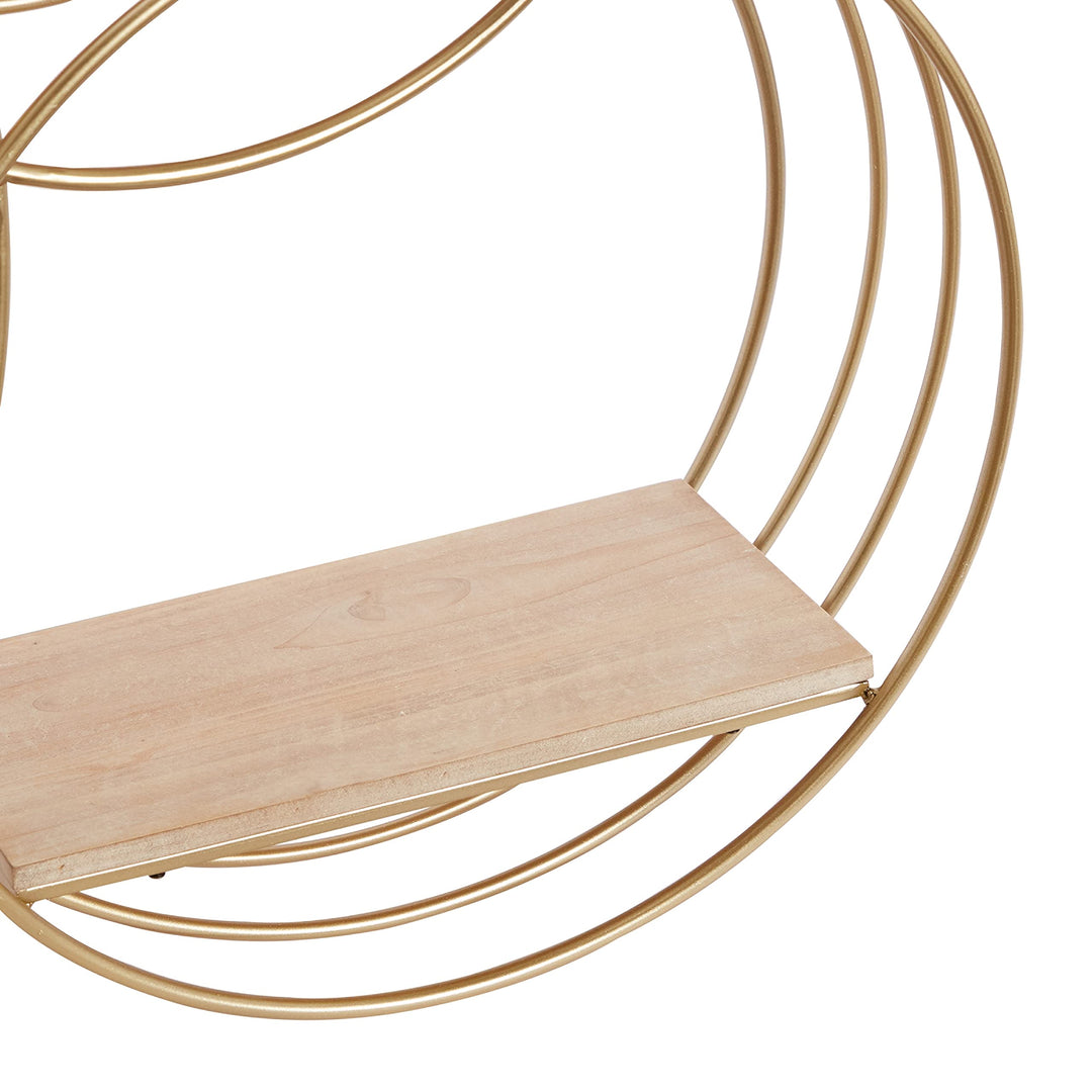 Gold Metal Contemporary Wall Shelf 26 X 37 6 Yellow Modern - Diamond Home USA