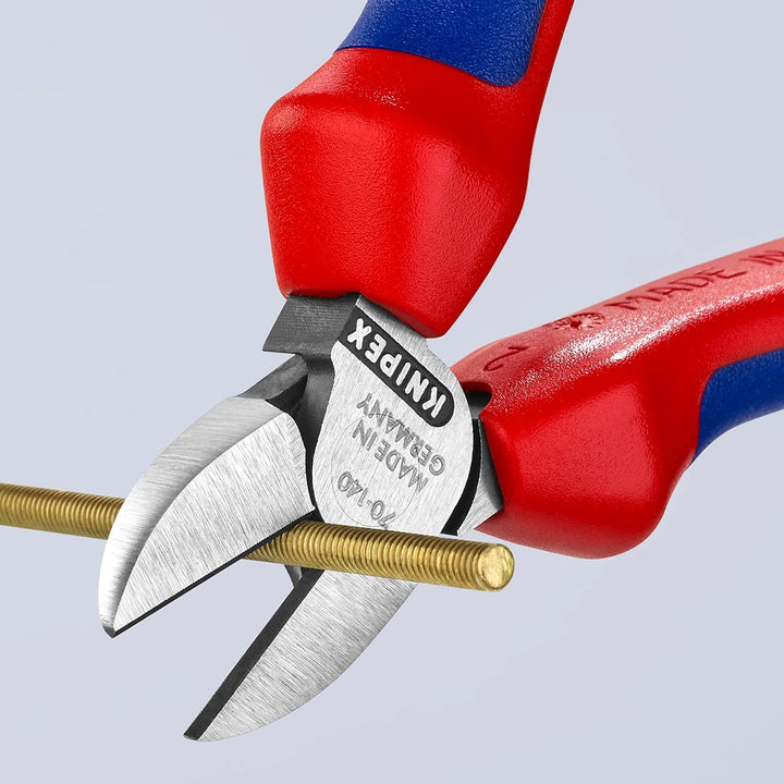 Knipex 70 02 140 SB Diagonal Cutter 5 51" with soft handle in blister packaging - Diamond Home USA