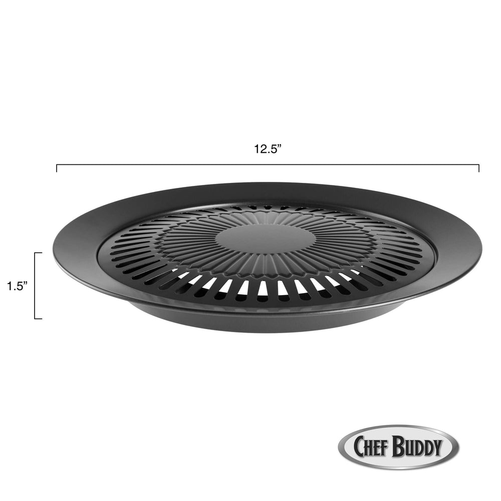 Smokeless Indoor Stove Top Grill Black Carbon Steel - Diamond Home USA