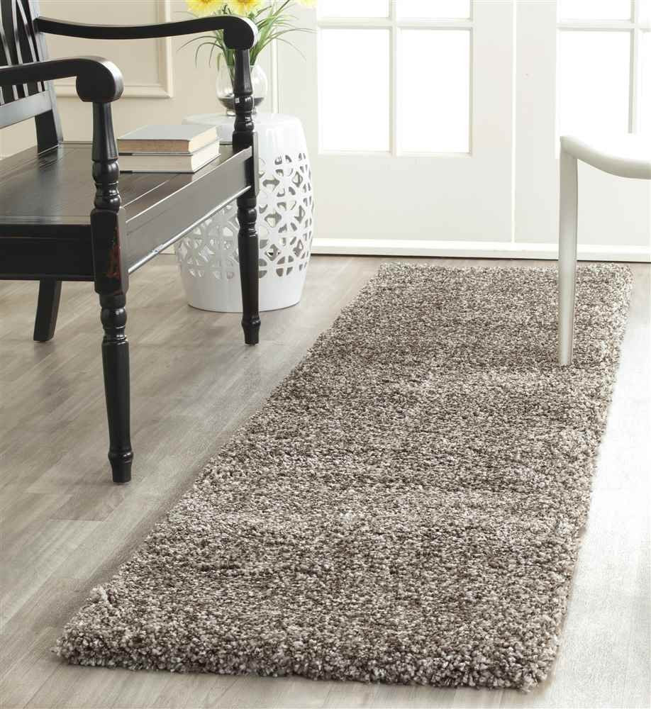SAFAVIEH Milan Shag Collection Runner Rug - 2' x 10' Grey Solid Design - Diamond Home USA