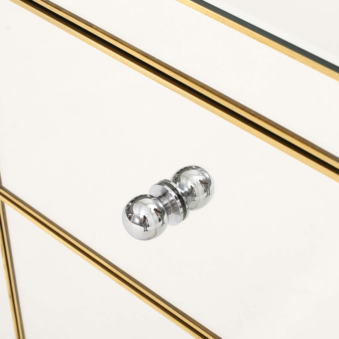 Christopher Knight Home Lenorr Mirrored 3-Drawer Side Table Mirror / Gold - Diamond Home USA