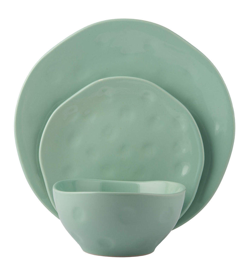 Melange Stoneware 32-Piece Dinnerware Set|Irregular Shape Collection|Service for - Diamond Home USA