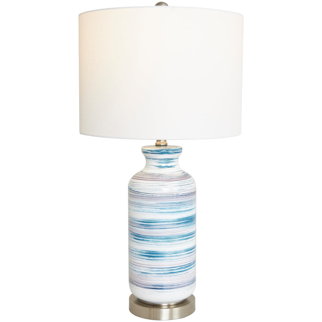 Glass Accent Lamp Blue Modern Contemporary