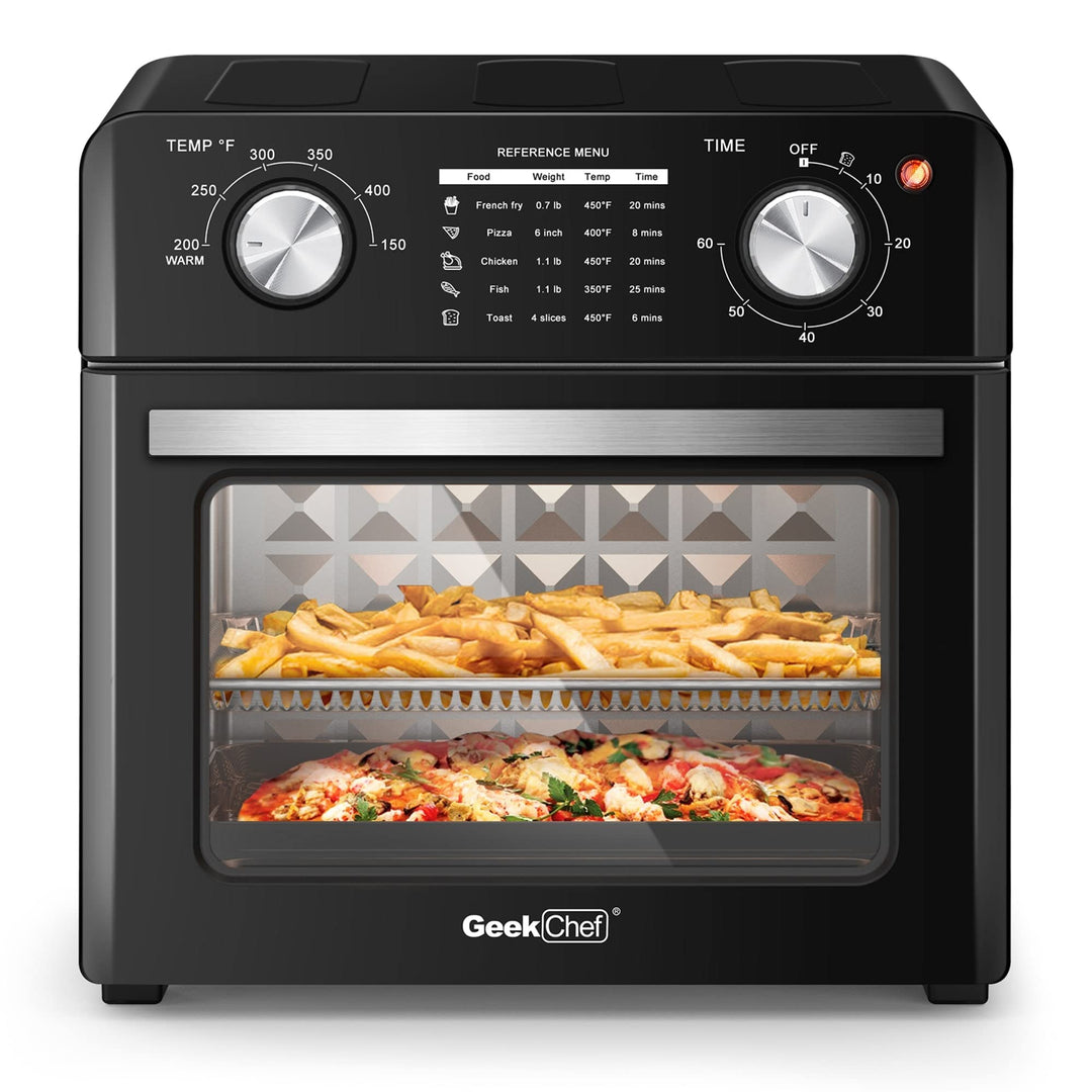 Air Fryer Countertop Toaster Oven Black Stainless Steel Metal