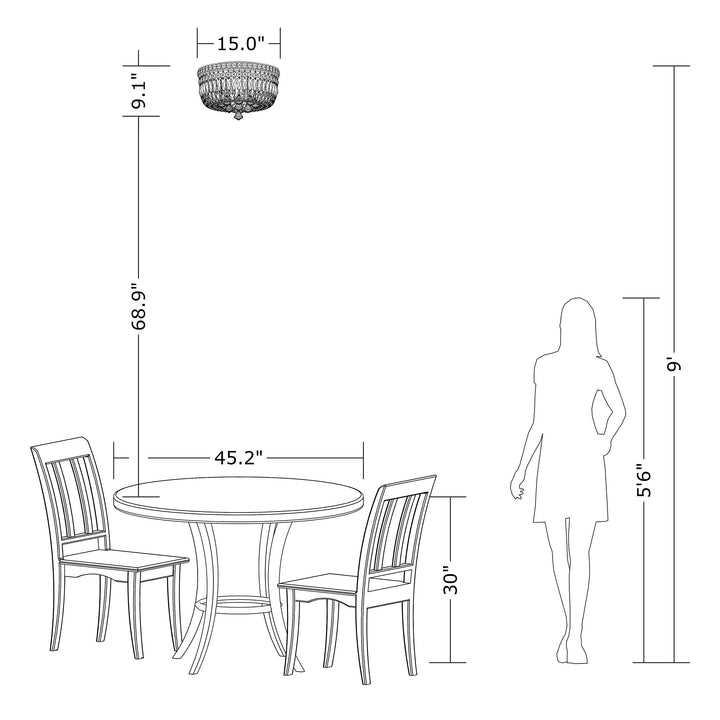 The Lighting Store Elisa 4-light Chrome and Crystal Flushmount Chandelier - Diamond Home USA