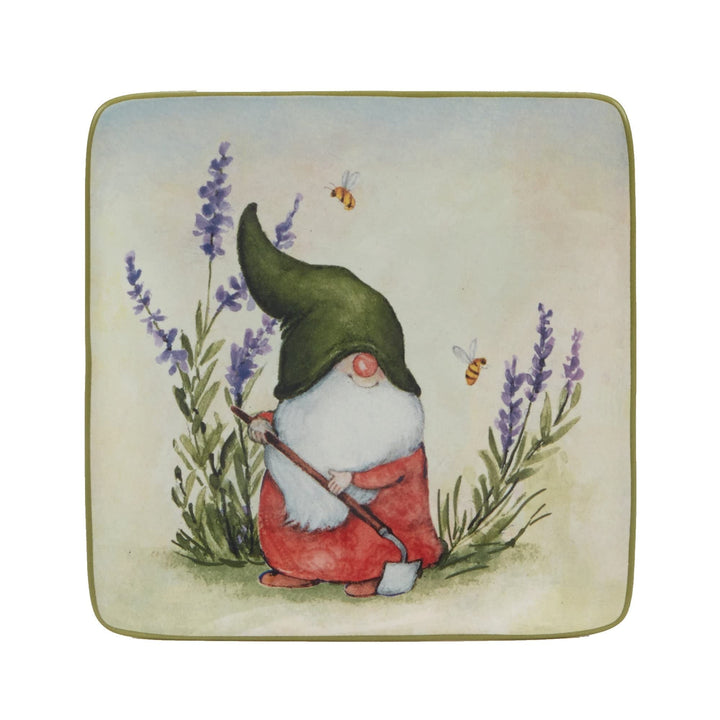 Garden Gnomes 6" Canape/luncheoppetiser Plates Set Of 4 Assorted Designs - Diamond Home USA