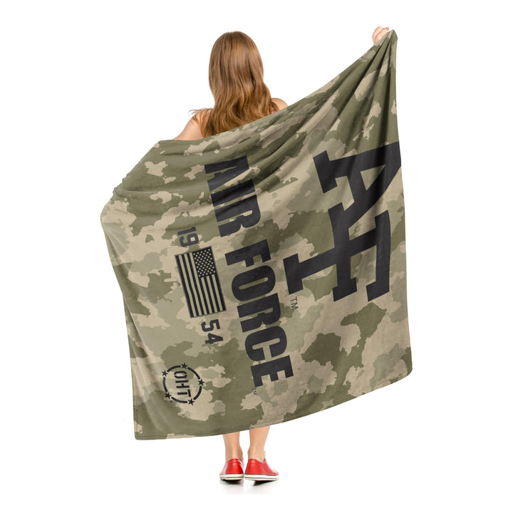 Air Force OHT Special Ops Silk Touch Throw Brown Sports Collegiate Casual - Diamond Home USA