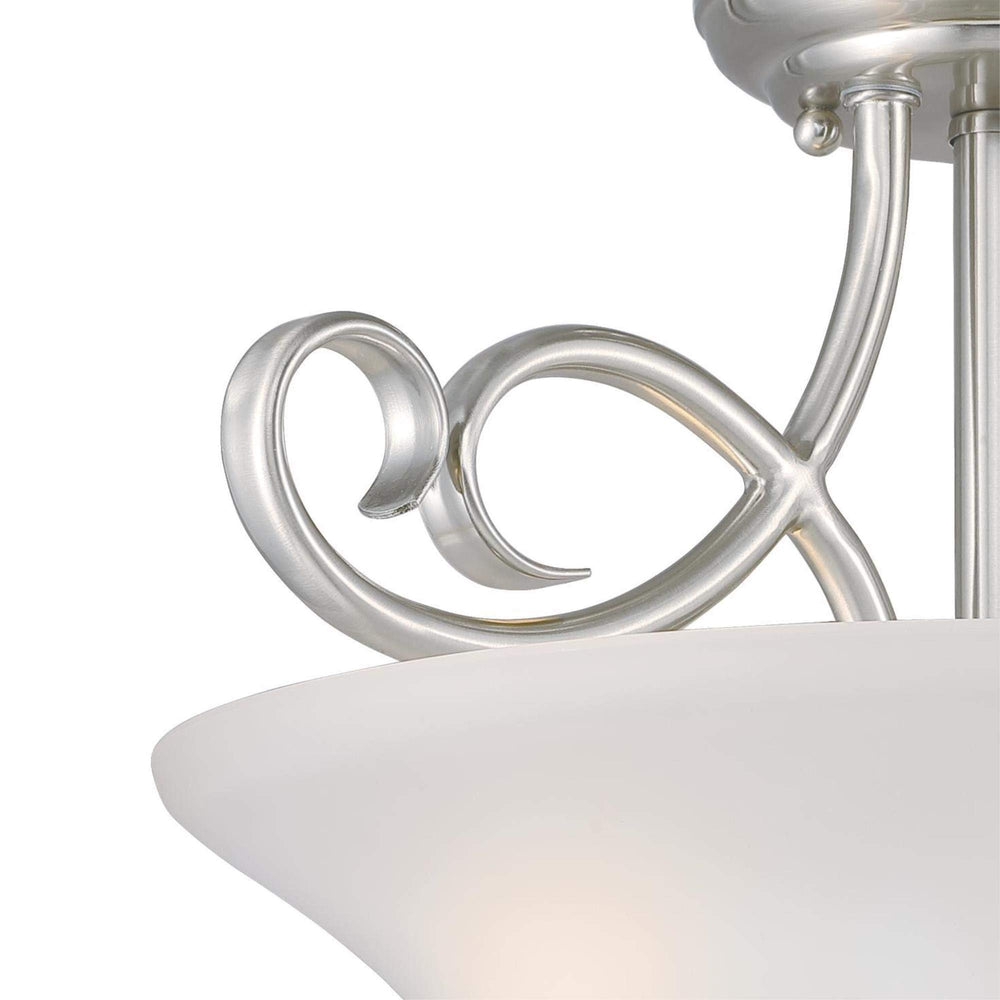 Westinghouse 6573800 Dunmore 15-Inch Two-Light Indoor Semi-lush Mount Ceiling Brushed Nickel - Diamond Home USA
