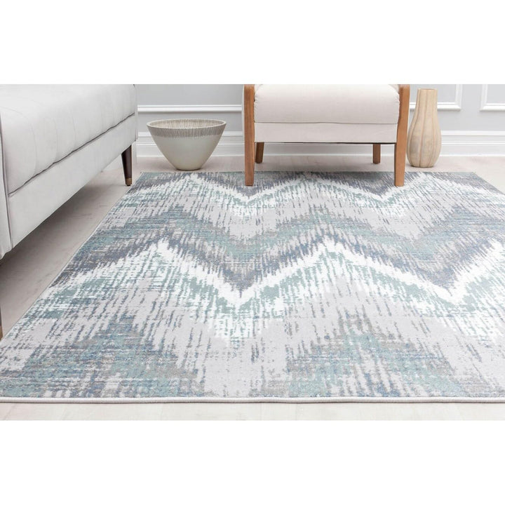 Rugs America Amabella IV30A Spring Mint Abstract Vintage Area Rug 5'3"x7' - Diamond Home USA